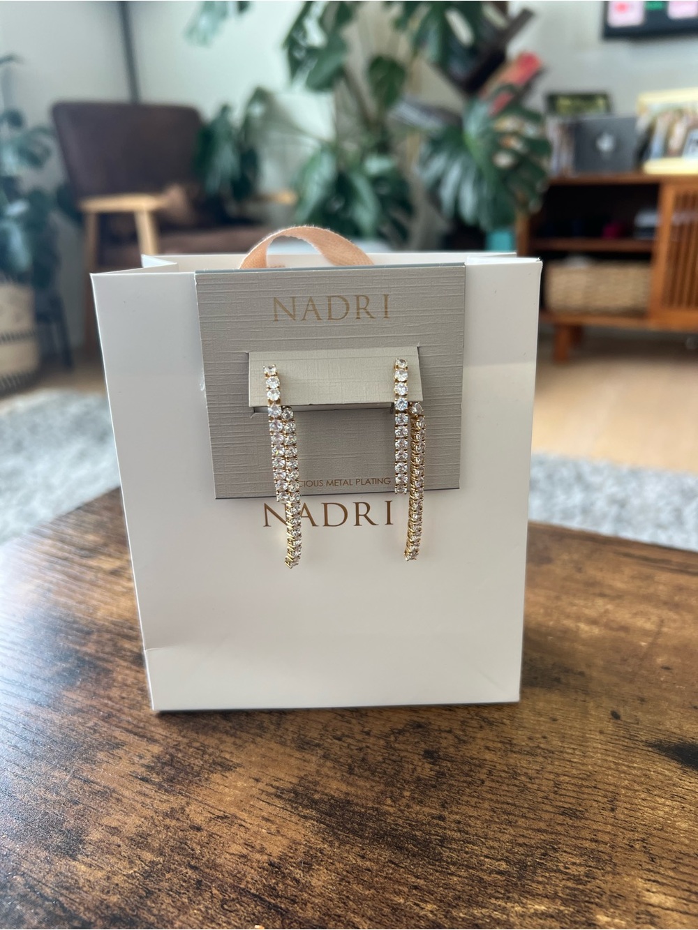 Nadri Gold Crystal Drop Earrings